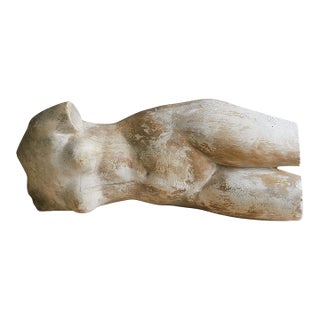 Vintage French Plaster Female Torso Sculpture For Sale