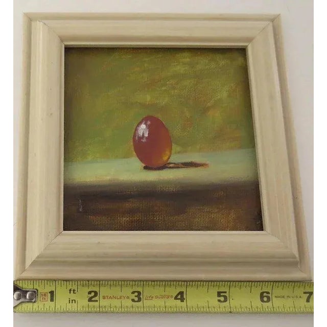 1990s "Orange Egg" Still Life Painting by John Woods, Framed For Sale - Image 4 of 9