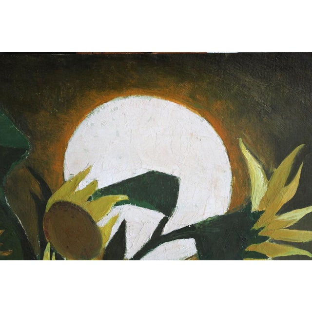 1990s Laimdots Murnieks, Sunflowers, 1990, Oil on Cardboard For Sale - Image 5 of 12