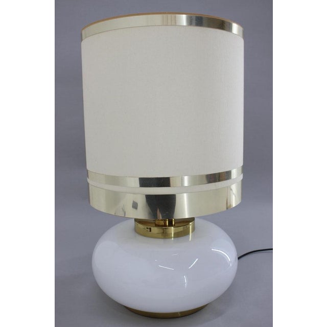 Large Glass and Brass Table Lamp, Italy, 1970s For Sale - Image 13 of 17