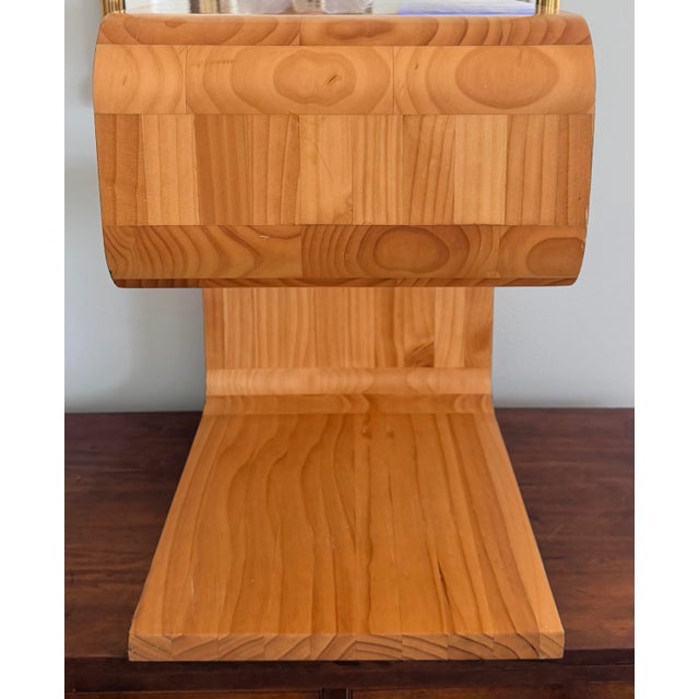 Mid-Century Modern Modern Scandinavian Alvar Aalto Style Zigzag Side Table For Sale - Image 3 of 12