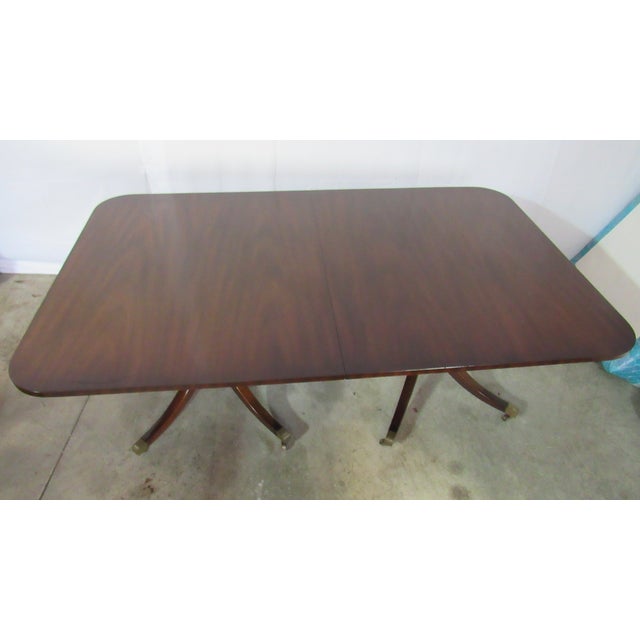 Traditional Kittinger Dining Room Table Mahogany Double Pedestal For Sale - Image 3 of 8