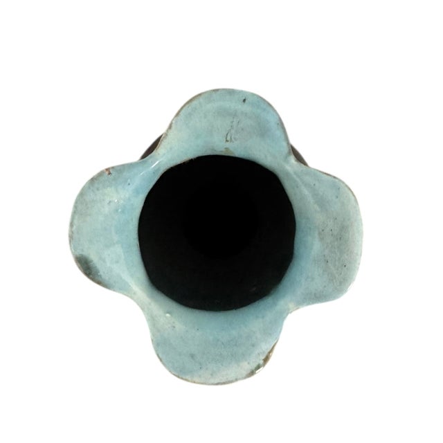 Ceramic Early 20th Century French Art Nouveau Barbotine Majolica Faience Vase For Sale - Image 7 of 14