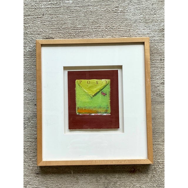 Abstract Framed Abstract Mixed Media Postal Design Art For Sale - Image 3 of 12