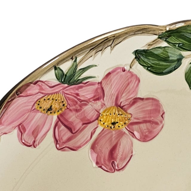 Franciscan Rose Ceramic Chop Plate For Sale - Image 4 of 10