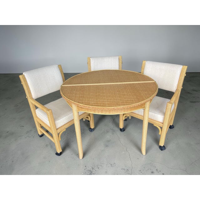 Vintage 1980s Coastal Rattan Round Dining Table in the Style of Henry Link For Sale - Image 11 of 12