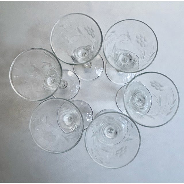 Vintage Duncan Etched Crystal Apertif Glasses by Avitra - Set of 6 For Sale - Image 15 of 18