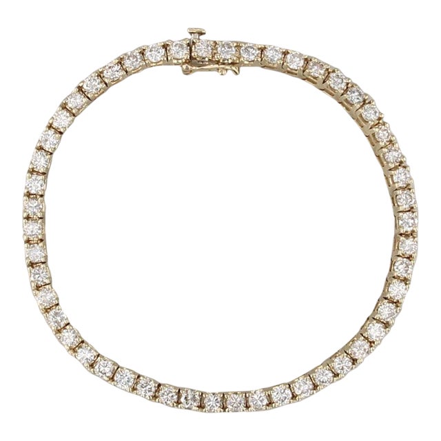 3ctw Diamond Tennis Bracelet 14k Yellow Gold 7.25" 3.3mm For Sale