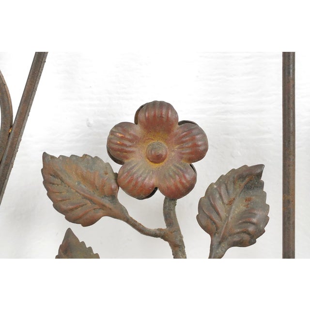 Mid 20th Century Vintage Entryway Wrought Iron Double Garden Gates For Sale - Image 5 of 9