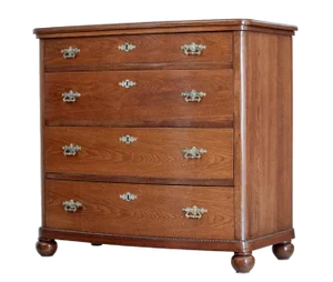 19th Century Bow Front Oak Chest of Drawers