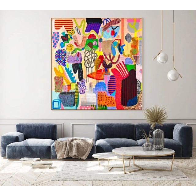 Mixed media acrylic, oil pastels, gouache on cotton Edition: Unique, Unframed. This artwork will be shipped rolled in a...