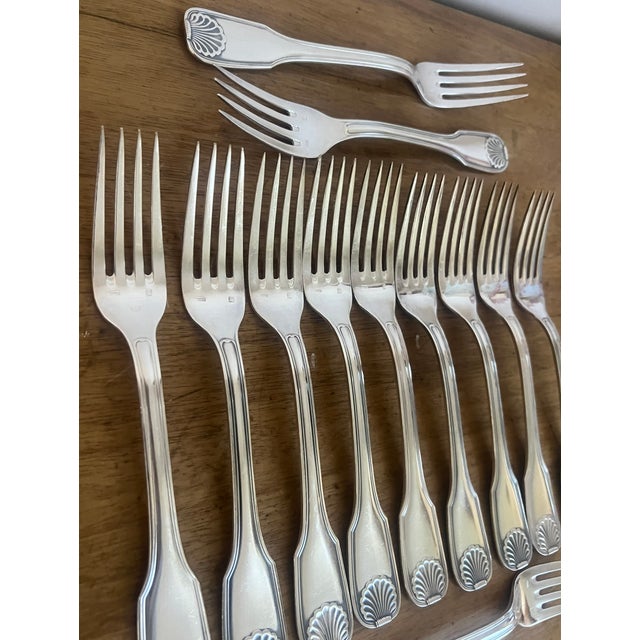 Frionnet Francois Mid Century Shell Pattern Silverware- Set of 37 For Sale In San Francisco - Image 6 of 18