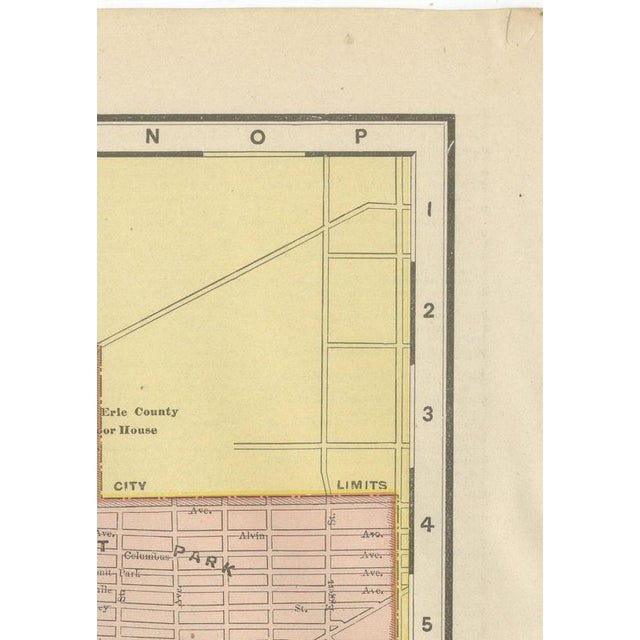 Paper Antique Map of Buffalo, New York on Lake Erie by Ran McNally, 1899 For Sale - Image 7 of 12