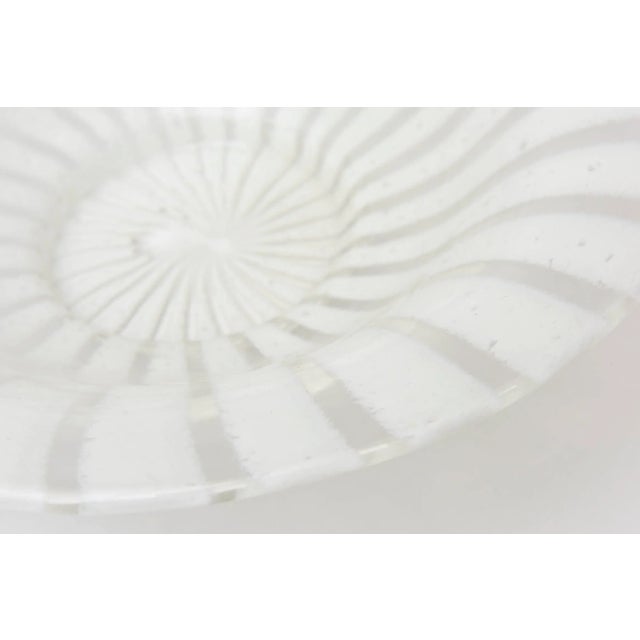 1960s Vintage Murano Veninil Glass Bowl With White Pinwheel Design, 1960's For Sale - Image 5 of 11