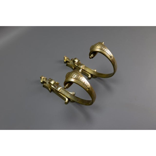 French Bronze Curtain Tiebacks, Early 20th Century, Set of 2 For Sale - Image 13 of 18
