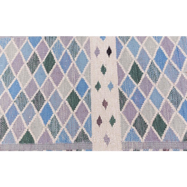 Flatweave Contemporary Geometric Slate Gray Rug "Harlequin" by Doris Leslie Blau For Sale - Image 4 of 9