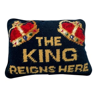 Needlepoint Holiday Decorative Pillow For Sale