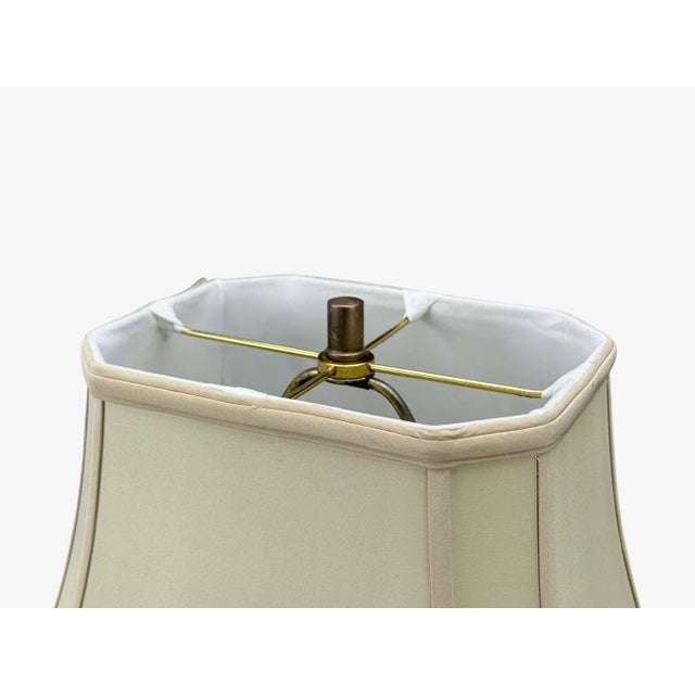 1970s Hollywood Regency, Brass, Fabric, Table Lamps, Usa, 1970s For Sale - Image 5 of 9