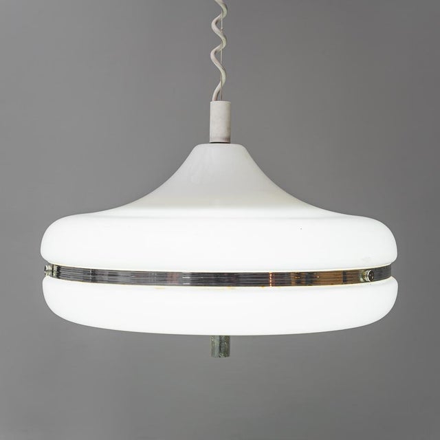 1970s Space Age Metal and Plastic Pendant Light, 1970s For Sale - Image 5 of 9