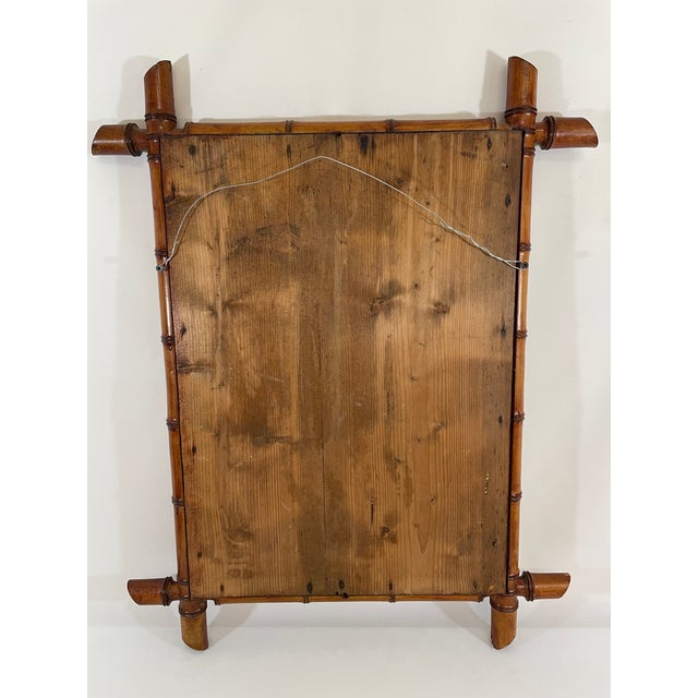 Large 19th Century Antique French Faux Bamboo Wall Mirror For Sale - Image 13 of 18