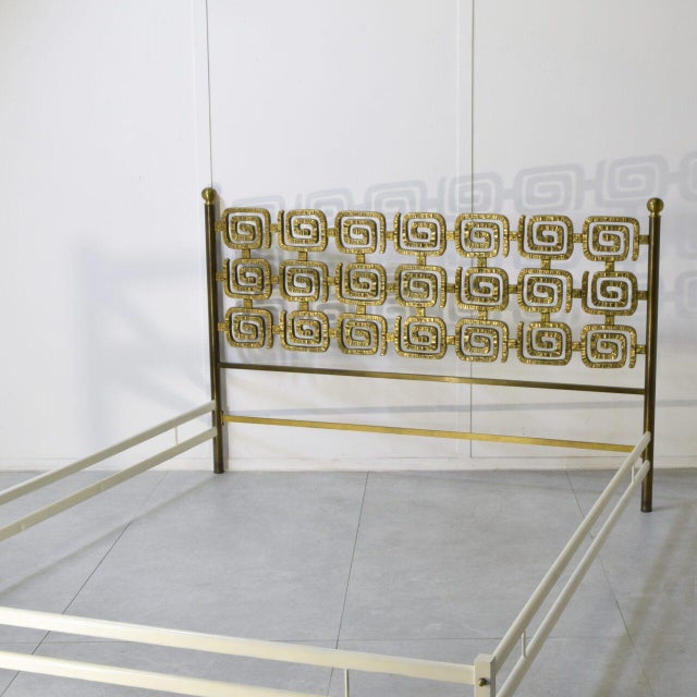 Gold Brass Bed in the style of Osvaldo Borsani, 1960s For Sale - Image 8 of 10