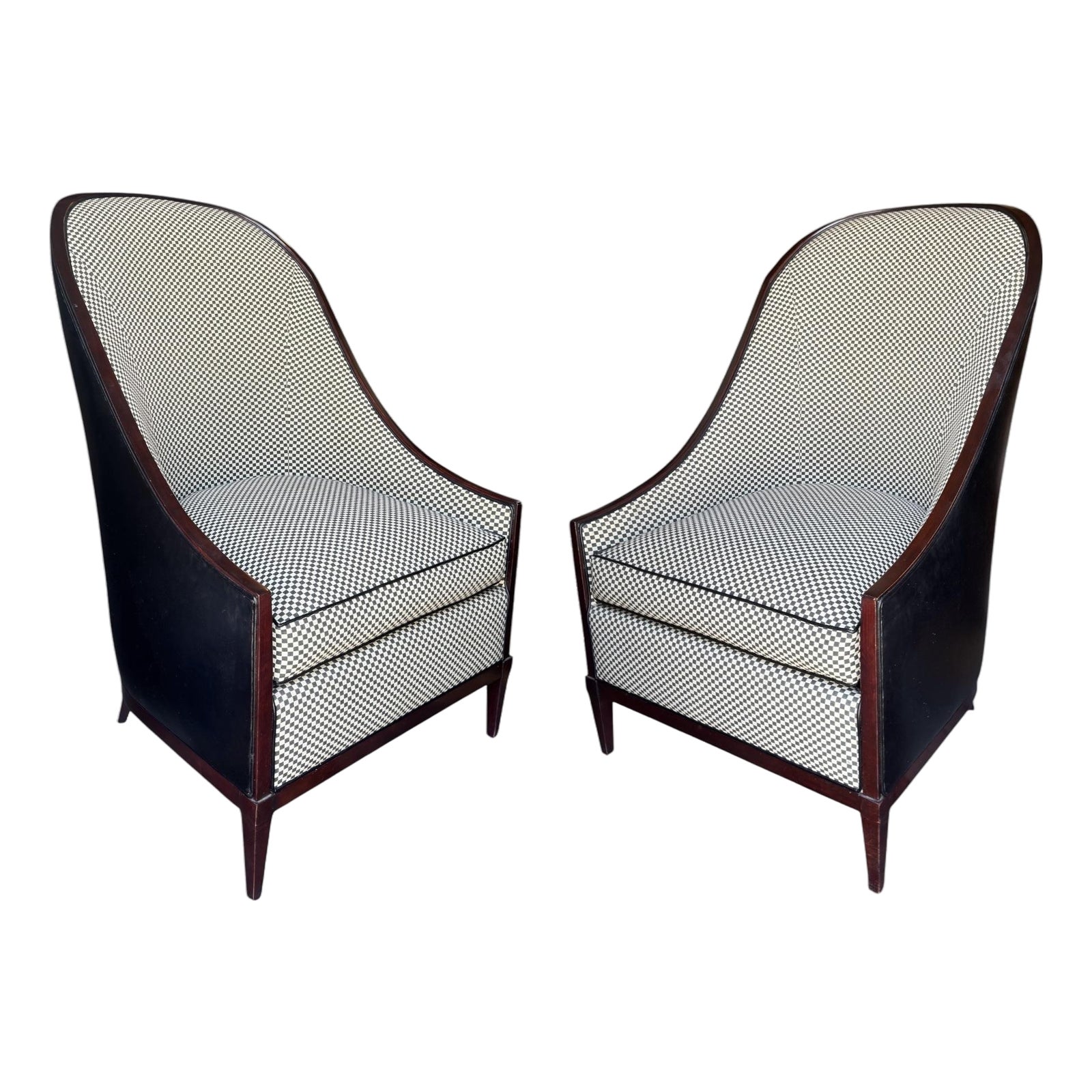 Pair of Artdeco John Widdicomb Spoon Back Slipper Club Chair | Chairish