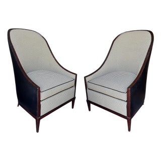 Pair of Artdeco John Widdicomb Spoon Back Slipper Club Chair For Sale