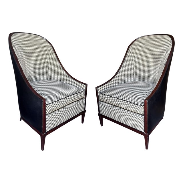Pair of Artdeco John Widdicomb Spoon Back Slipper Club Chair For Sale