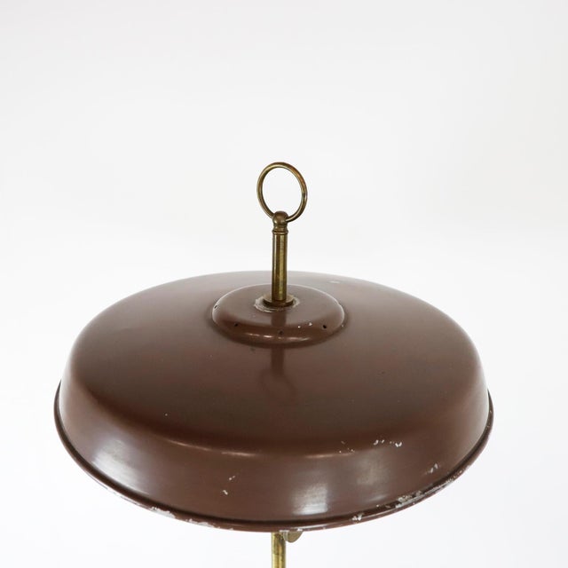 Metal Art Deco Floor Lamp. Brass Details, circa 1930s For Sale - Image 7 of 16