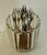 Brown Vintage Japanese Mid-Century Stainless & Wood Cocktail Forks — Set of 9 For Sale - Image 8 of 11