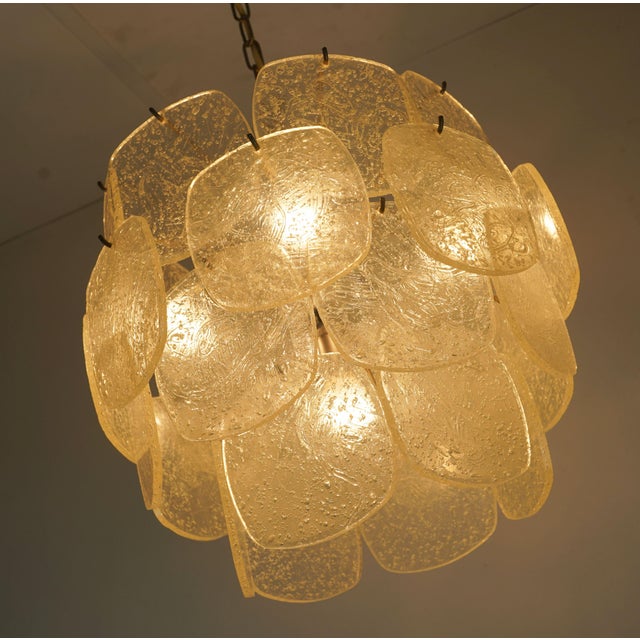 Mid-Century Pendant Light with Acrylic Discs Like Ice Glass, 1970s For Sale - Image 11 of 15