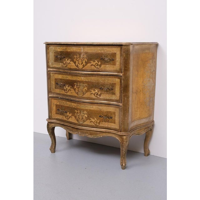 Hollywood Regency Vintage Italian Wooden Florentine Chest of Drawers, 1970s For Sale - Image 3 of 9