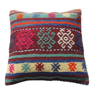 Handmade Decorative Throw Kilim Pillow Cover For Sale