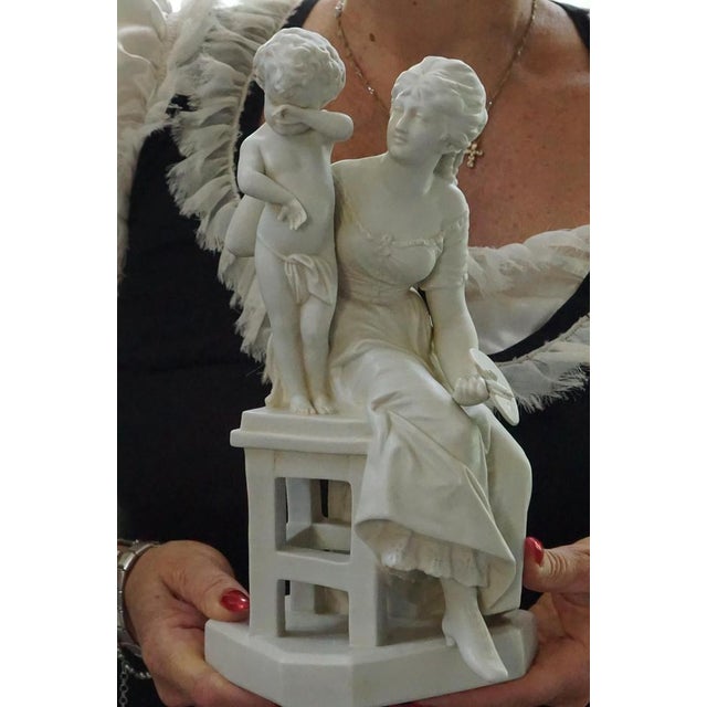 Art Nouveau Biscuit Sculpture Depicting Motherhood from Scheibe-Alsbach, Germany, Late 1800s For Sale - Image 10 of 18