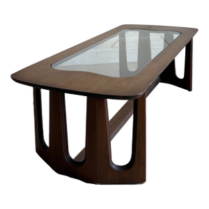 1960s Bassett Coffee Table Mid Century Modern Walnut After Adrian Pearsall