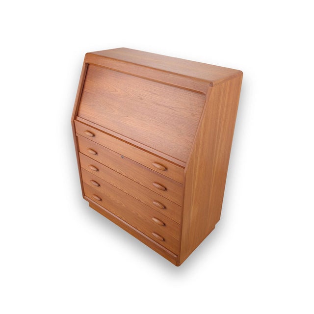 Dyrlund Mid-Century Danish Secretary Desk in Teak from Dyrlund For Sale - Image 4 of 13
