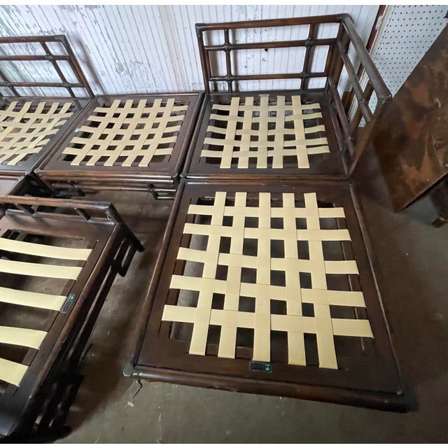 Mid 20th Century 6 Pieces Ficks Reed Bamboo Rattan Modular Sectional Corner Chairs Chaise Couch Footstool For Sale - Image 9 of 12