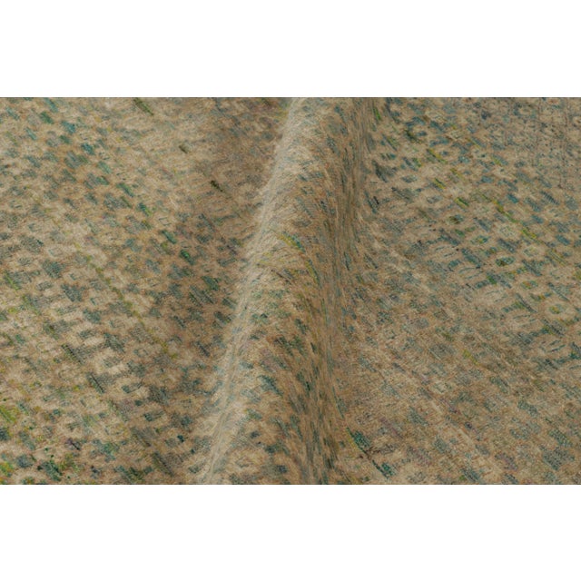 Textile Rug & Kilim’s Modern Rug in Beige, Blue, and Sage Geometric Pattern For Sale - Image 7 of 7