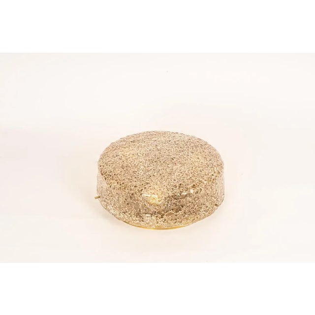 Large Brass Hillebrand Murano Glass Flush Mount, Germany, 1970s For Sale - Image 6 of 9