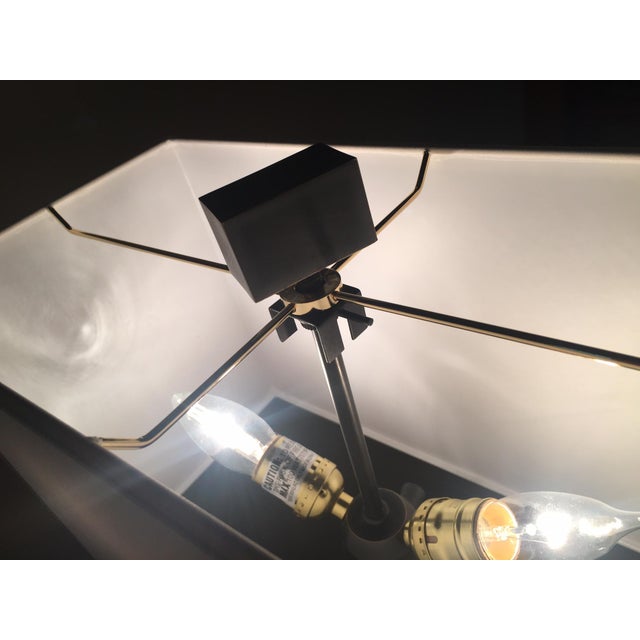Black Vintage Robert Abbey Modernist Black Metal Floor Lamp With Rectangular Shade For Sale - Image 8 of 10