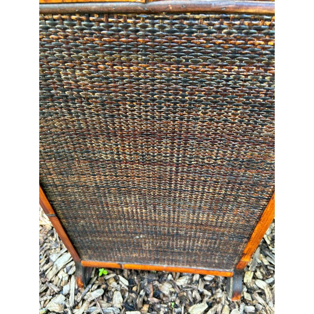 Palm Tree Motif Rattan & Bamboo Retro Small Chest of Drawers For Sale - Image 9 of 12