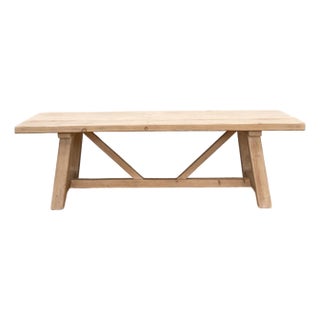 96-Inch Reclaimed Wood Trestle Dining Table For Sale