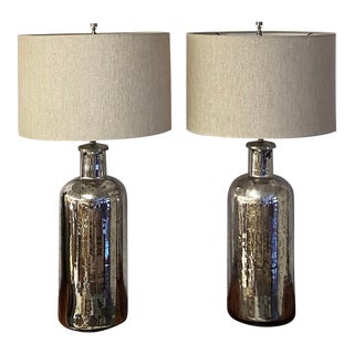 Restoration Hardware Mercury Glass Table Lamps - Set of 2 For Sale