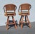 Pair of Vintage McGuire Bamboo Woven Leather Swivel Bar Stools Barstool For Sale - Image 15 of 15