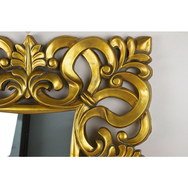 Florentine Gilt Lacquered Wall Mirror, Italy, 1970s For Sale - Image 4 of 18