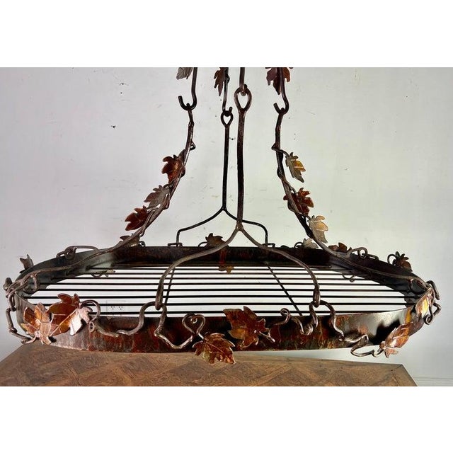 Wrought Iron French Grapevine Pot Rack-20th Century For Sale In Los Angeles - Image 6 of 10