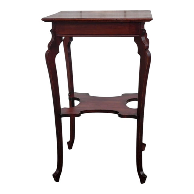 19th Century 19th Century Solid Cherry Edwardian Two Tier Occasional Table For Sale - Image 5 of 15