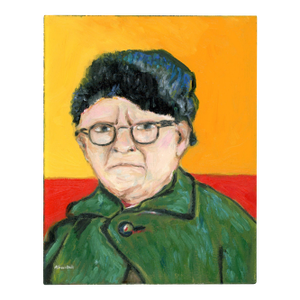 Hockney, Contemporary Original Post-Impressionist Style Portrait Oil Painting by Alexandra Swistak