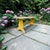 1950s Vintage Trestle-Style Country Farmhouse Bench Storied Patina For Sale - Image 5 of 12