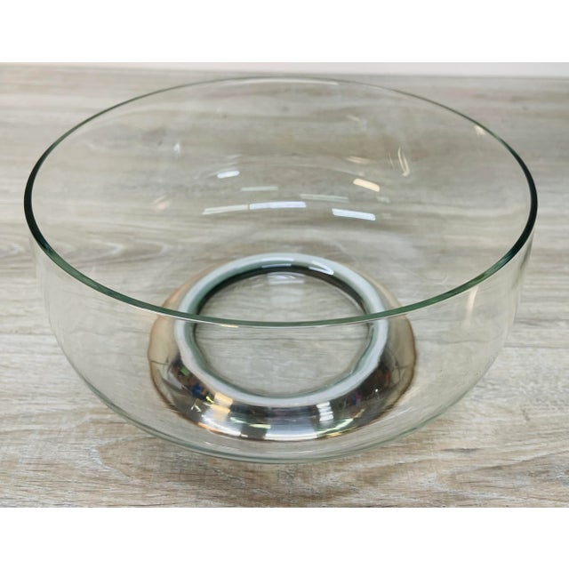 Transparent Vintage 1960s Footed Glass Punch Bowl & Tumblers, Set of 9 For Sale - Image 8 of 11